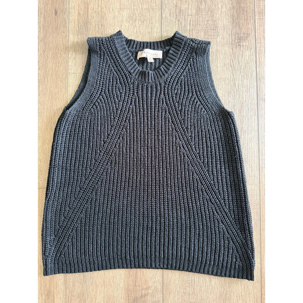 Philosophy vest knitted chunky sweater black XS